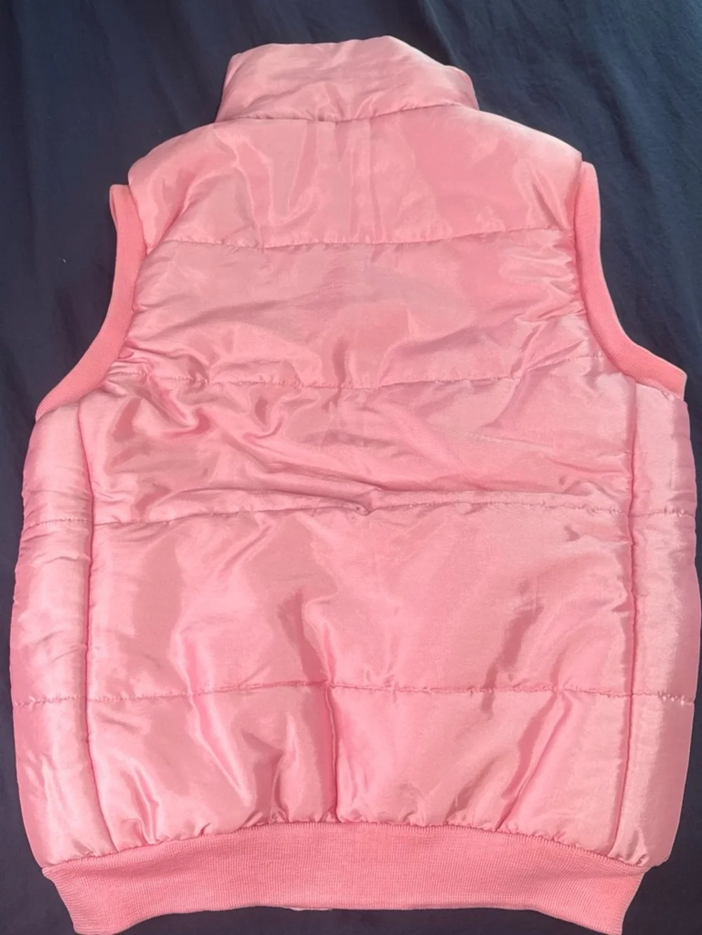 Light Pink Kids Quilted Ruffle Puffer Vest